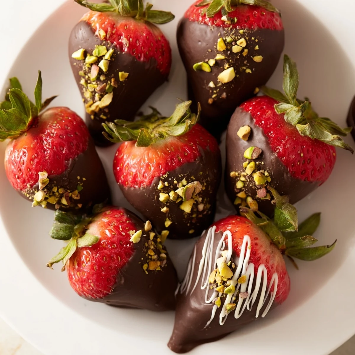 Rich, glossy Chocolate Covered Strawberries, ready to eat, are a classic dessert for any occasion.