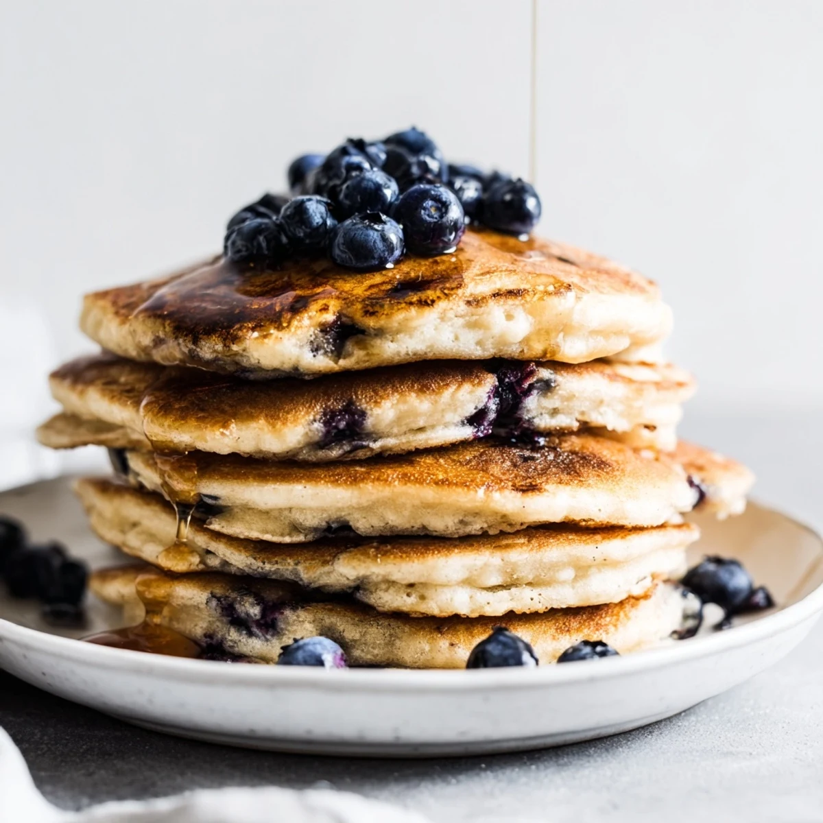 Blueberry Fluffy Golden Pancakes