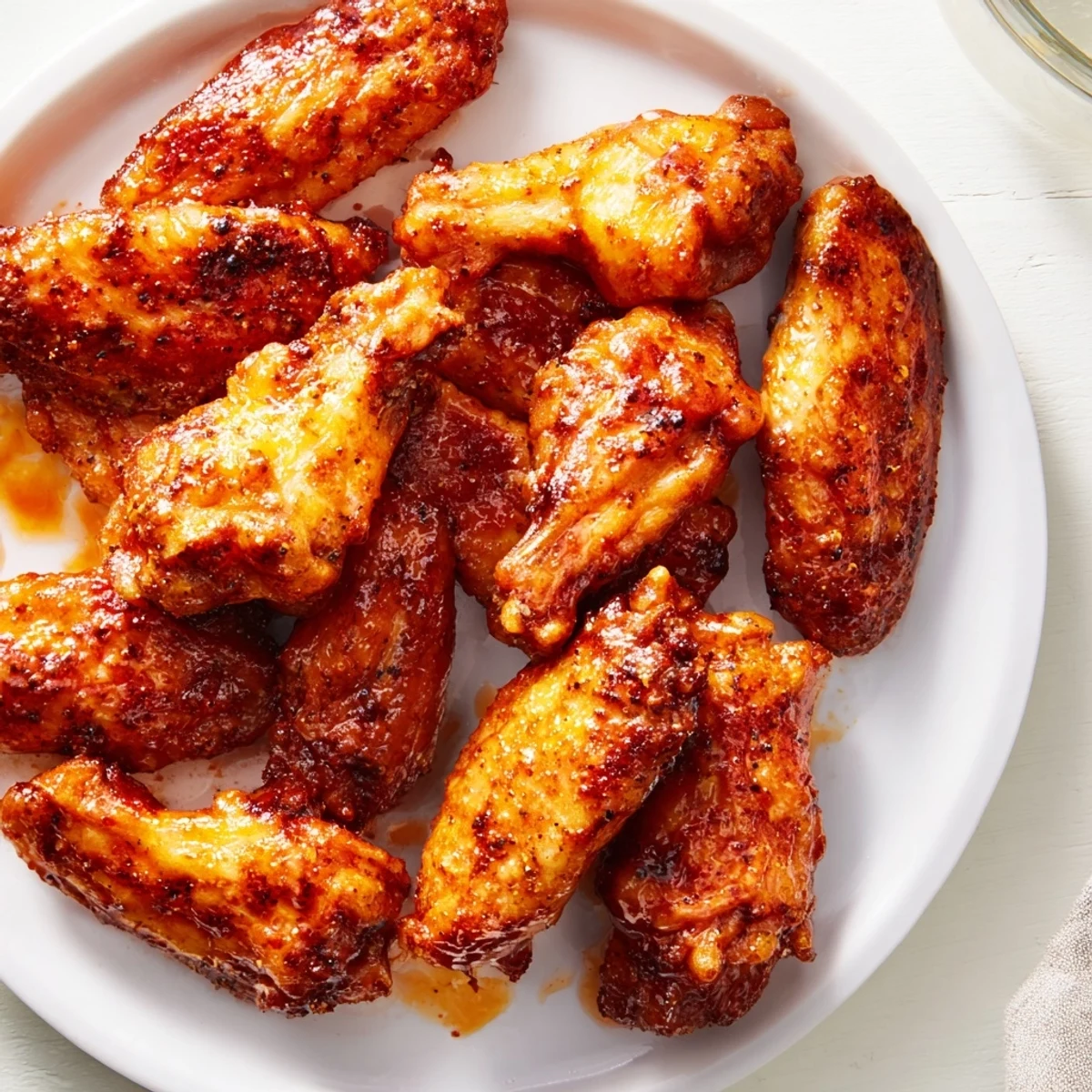 Golden, crispy air fryer chicken wings tossed in spicy, tangy homemade Buffalo sauce, ready to serve with crisp celery and carrots.