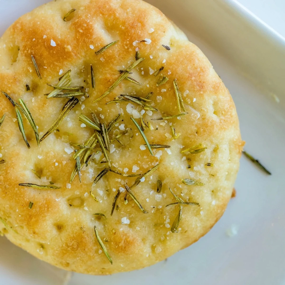 Tender savory garlic rosemary focaccia muffins arranged in a muffin tin ready for baking
