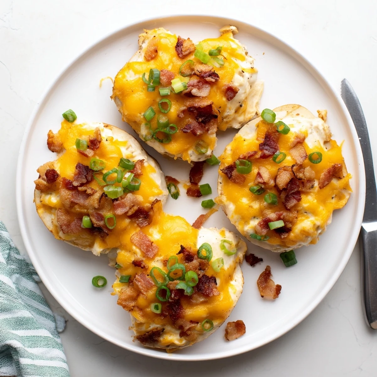 Sizzling baked crack chicken casserole loaded with cream cheese and shredded cheddar