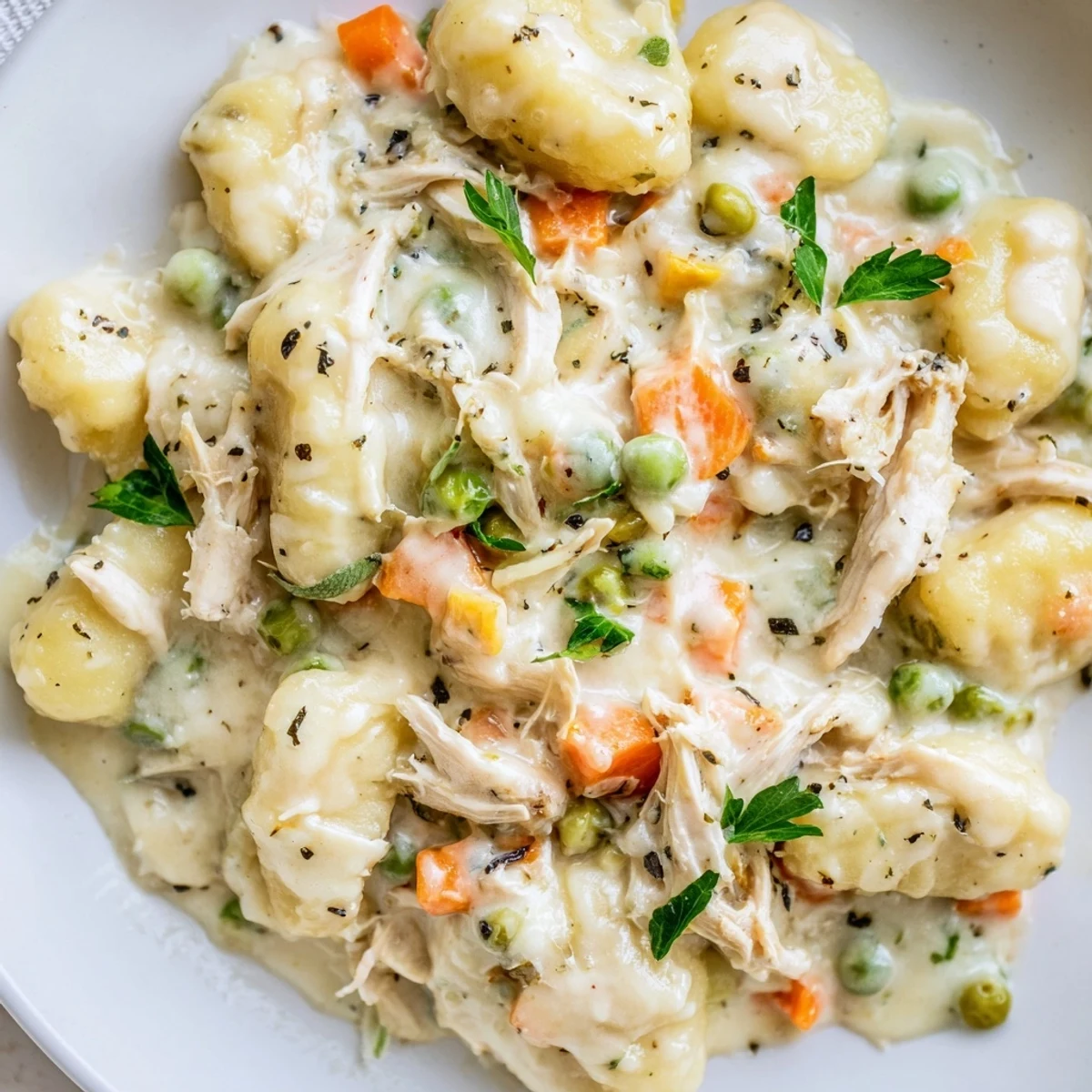 One Pot Gnocchi Chicken Pot Pie