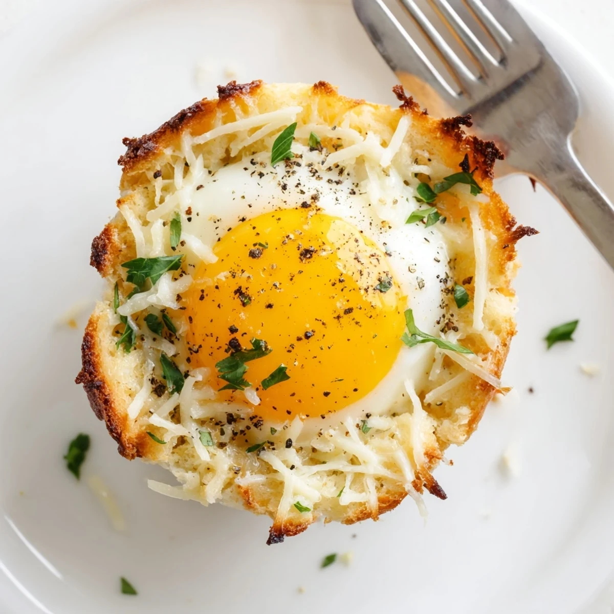 Warm Lazy Garlic Bread Egg Cups with golden edges and garlicky aroma
