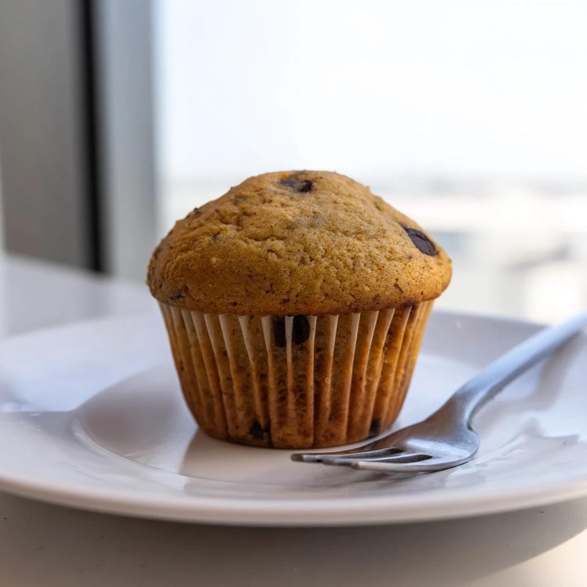 Freshly baked Peanut Butter Banana Muffins with domed golden tops cooling on a wire rack