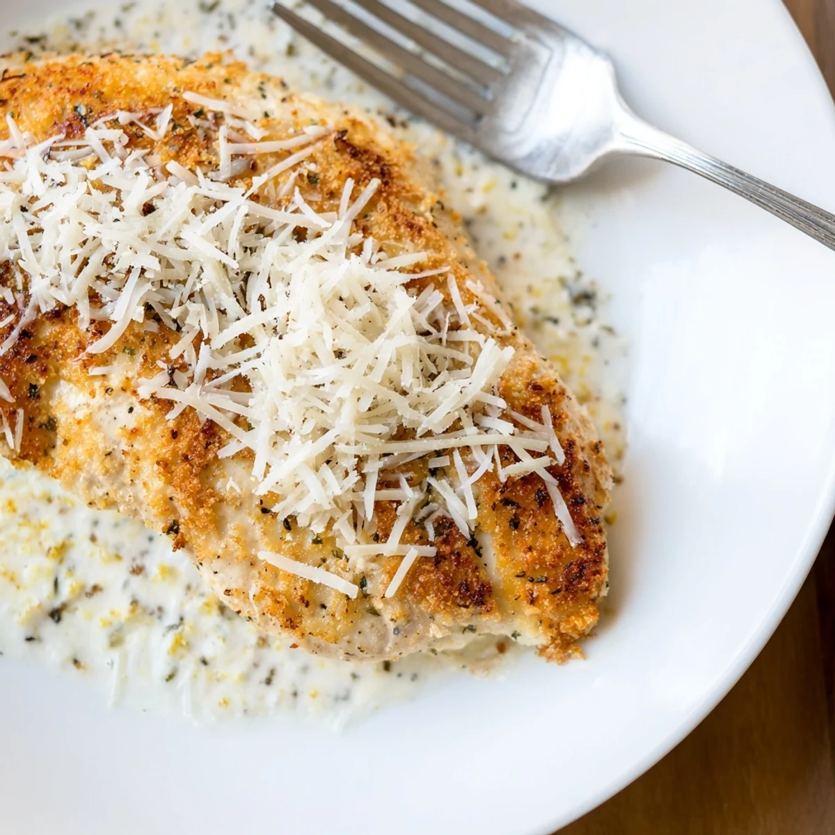 Longhorn Steakhouses Parmesan Crusted Chicken sizzling golden, creamy crust over grilled breast