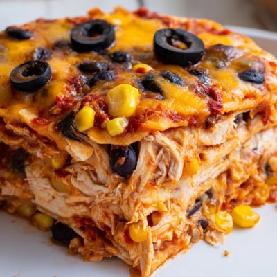 Cheesy Shredded Chicken Enchilada Bake