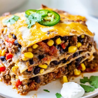 Mexican Lasagna with Tortilla Layers