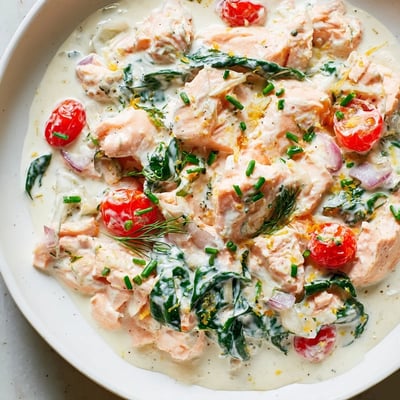Healthy Creamy Leftover Salmon